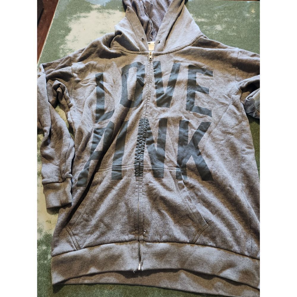 Victoria's secret grey full zip hoodie sz XS